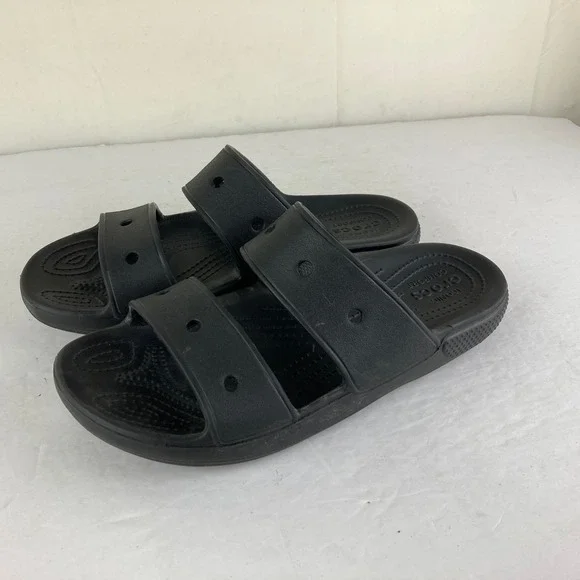 Crocs Classic Slide Sandal Black Women Sz 9 Mens 7 Comfort Slip On - Picture 3 of 6